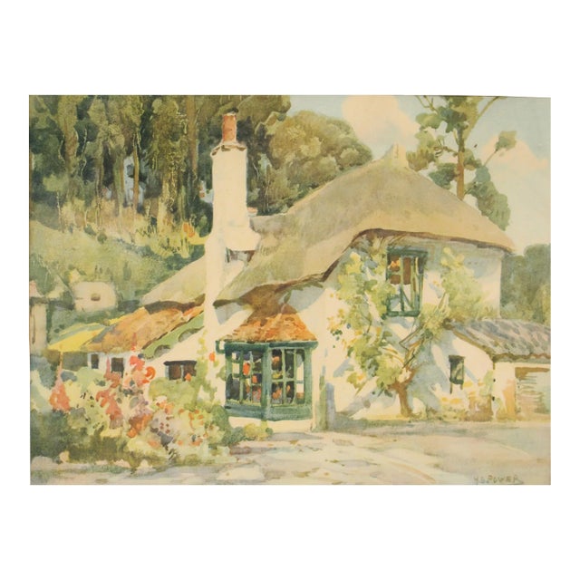"The White Cottage Perinck" Signed Gustavian Swedish Landscape Print For Sale