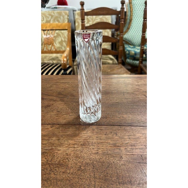 2020s Orrefors Sweden Crystal Swirl Bud Vase For Sale - Image 5 of 5