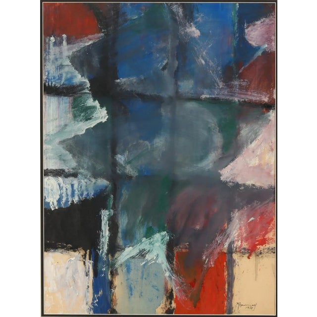 Jack Hammack (1925-1990), Abstract Oil on Paper | Chairish