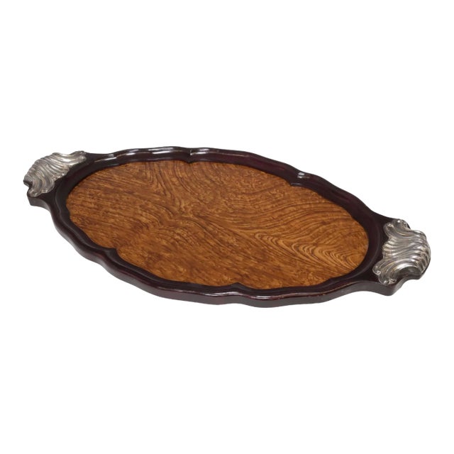 1930s Art Deco Burlwood Serving Tray For Sale