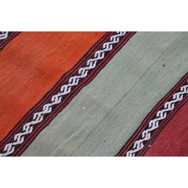1960s 1960s Turkish Oushak Rug With Stripe Patterns For Sale - Image 5 of 9