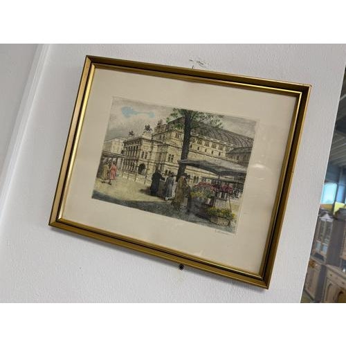 Unknown, Vienna State Opera, Color Lithograph on Paper, Framed For Sale - Image 4 of 8