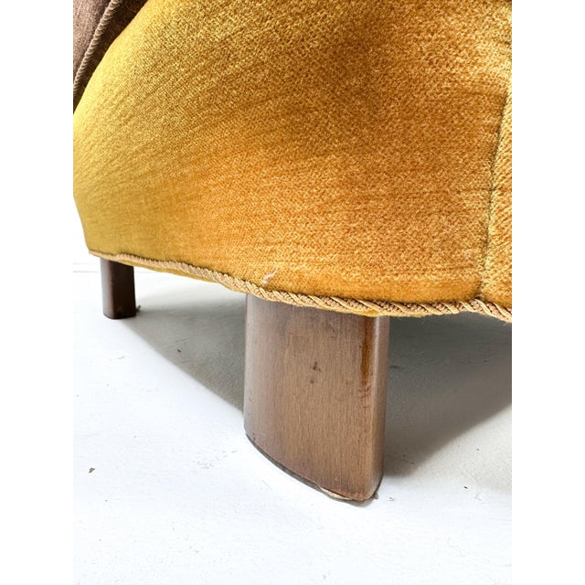 Goldenrod 1940's Danish Cabinet Maker High Back Lounge Chair For Sale - Image 8 of 9