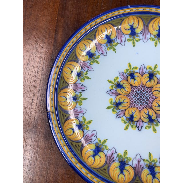 Portuguese Hand Painted Ceramic Wall Plate For Sale - Image 12 of 12