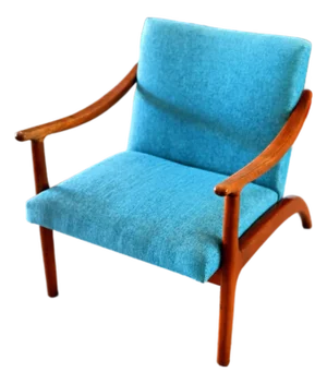 1960s Arne Hovmand Olsen Att. Mid Century Teak Lean Back Lounge Chair