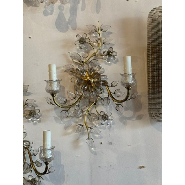 Traditional Pair of Vintage Italian Bagues Manner Sconces For Sale - Image 3 of 8