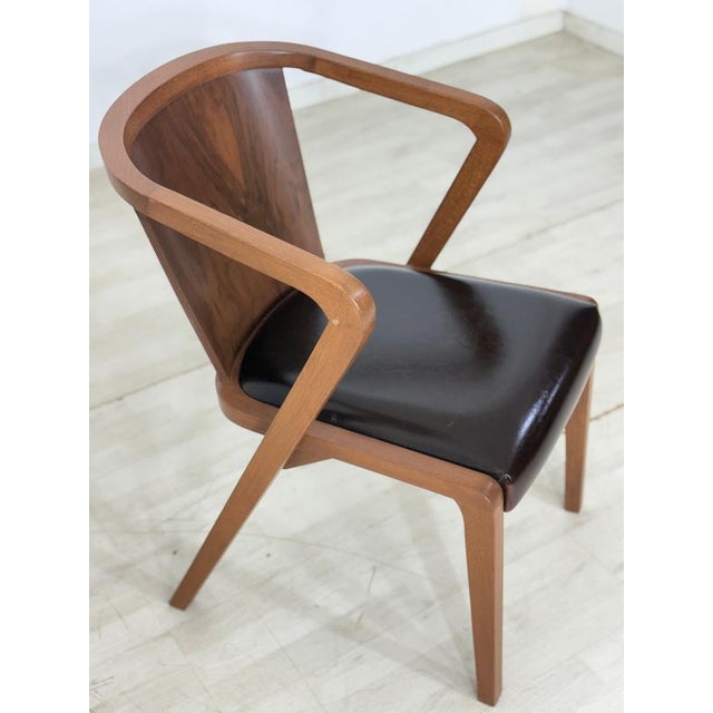 Vintage Armchair in Leatherette and Wood For Sale - Image 3 of 9