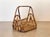 1970s rattan and bamboo magazine rack