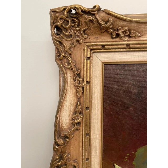 Vintage Fruit and Wine Still Life Oil Painting Signed and Framed For Sale In New York - Image 6 of 7