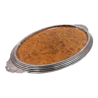 Art Deco Burl Wood Tray, France 1930s For Sale