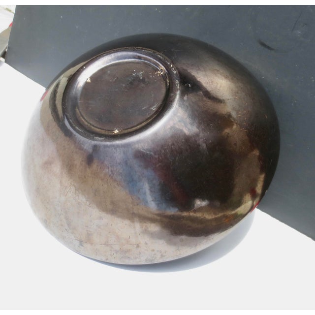 Modern Ceramic Metallic Glaze Bowl Circa 90s For Sale - Image 3 of 9