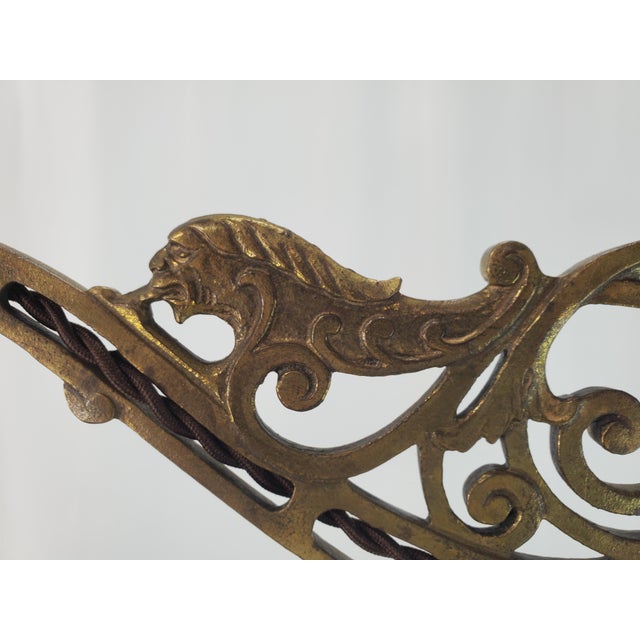 Antique Art Deco Uranium Slag Glass Bridge Arm Floor Lamp - 1920s For Sale - Image 10 of 13