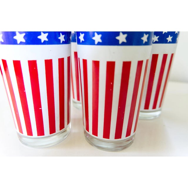 1970s Stars and Stripes Glass Tumblers - Set of 4 For Sale In Louisville - Image 6 of 9