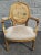 An exquisite giltwood, fine Suede Leather and French needlepoint upholstered bergere chair in very good vintage condition....
