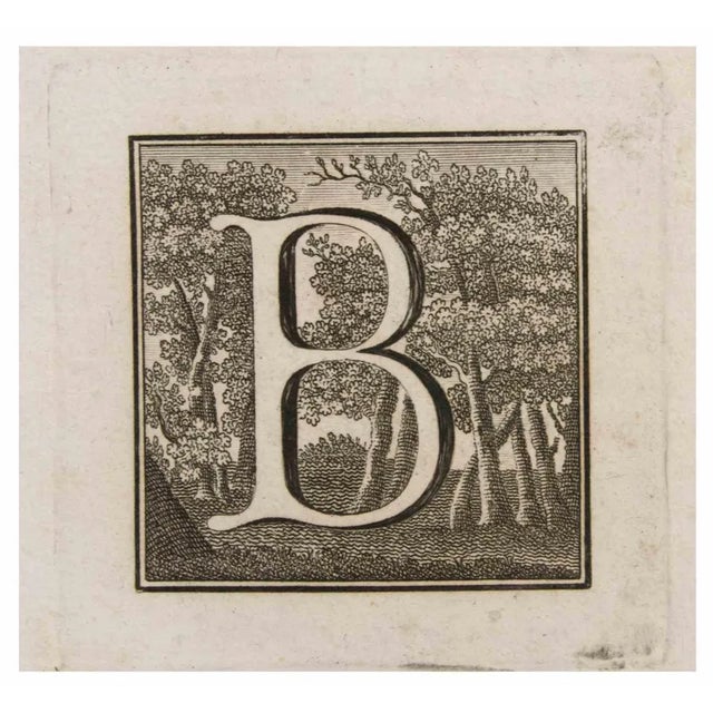 Letter b is an etching realized by luigi vanvitelli. The etching belongs to the print suite “antiquities of herculaneum...