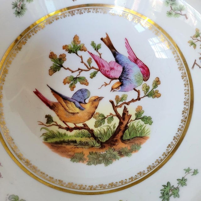 White Early 20th Century Royal Austria Hand-Painted Bird Berry Bowl Set - 7 Pieces For Sale - Image 8 of 8