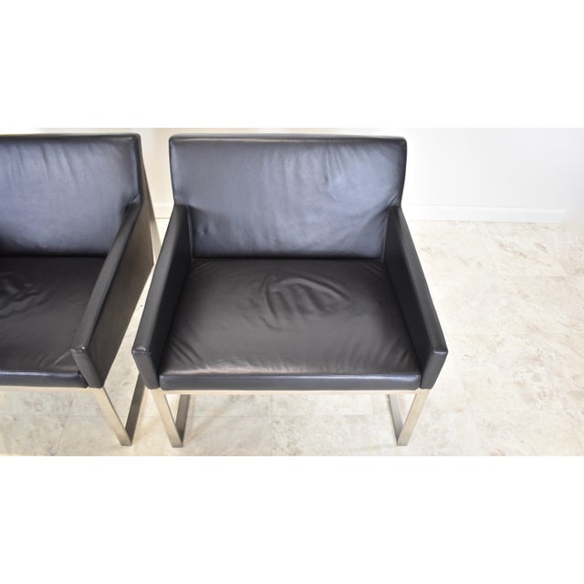 Contemporary Fabien Baron for Bernhardt Design B3 Leather Lounge Chairs – A Pair For Sale - Image 11 of 13