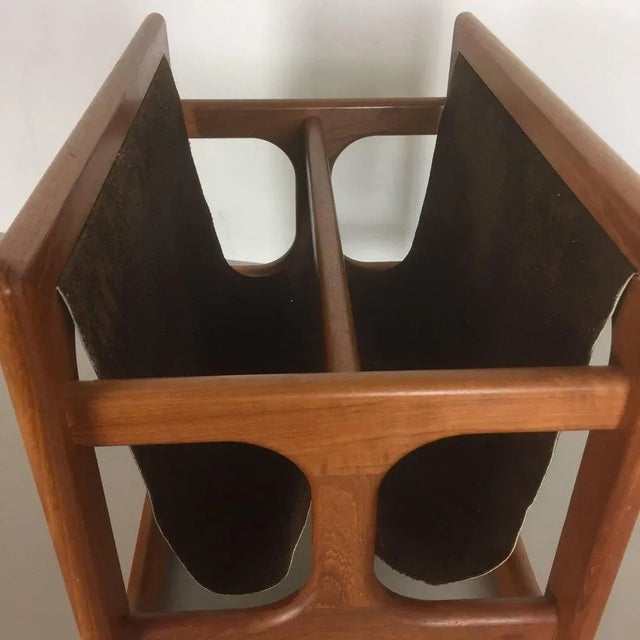 Wood Minimalistic Danish Teak Magazine Rack from Salin Mobler, 1970s For Sale - Image 7 of 11