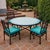 Moroccan 48" Moroccan White and Turquoise Round Mosaic Table For Sale - Image 3 of 8