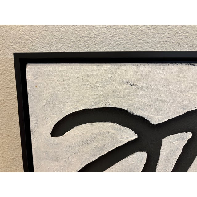Paint Large Original "Scribble" Black and White Paintings by Alic Daniel - A Pair For Sale - Image 7 of 11