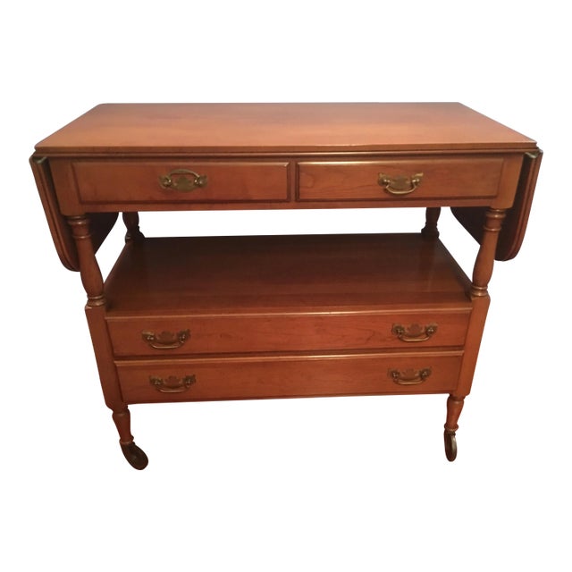 20th Century Traditional Statton Drop Side Serving Cart For Sale