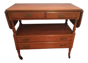 20th Century Traditional Statton Drop Side Serving Cart