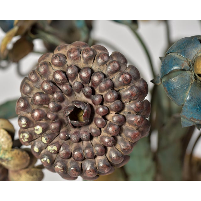 Pair Early 20th C French Metal Tole Flowers in Terracotta Pots For Sale - Image 11 of 12