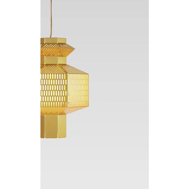 Ma-Rock T Gr Golden Suspension Lamps by Jaime Hayson for Parachilna, Set of 2 For Sale - Image 10 of 13