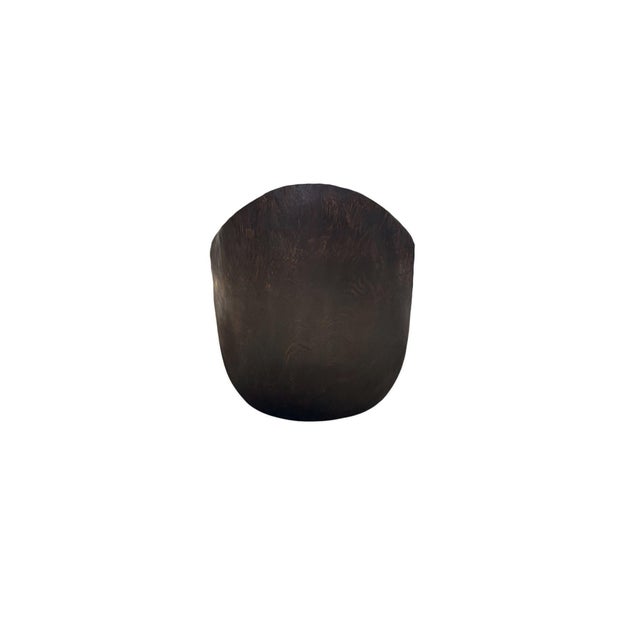 Brown Sculptural Lounge Chair Carved From Solid Suar Wood, Modern Organic For Sale - Image 8 of 8