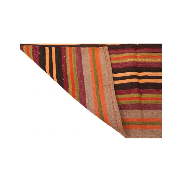 Decorative Vintage Striped Kilim Rug - 5`1" X 10`10" For Sale - Image 4 of 6