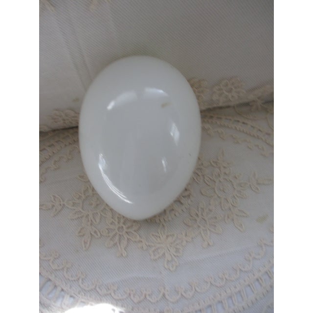 Antique Large Hand Painted Porcelain With Water Lilies Easter Egg 6" Tall For Sale - Image 4 of 7