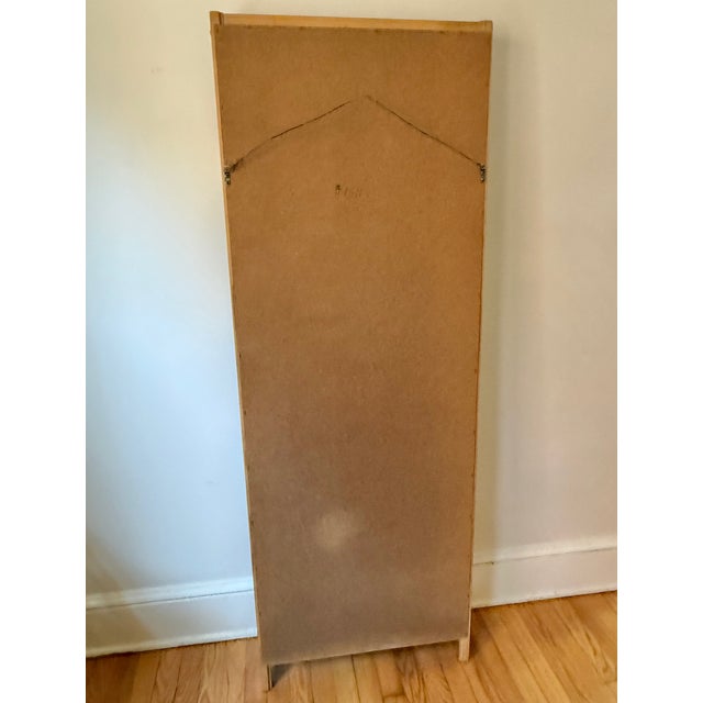 Tan Late 20th Century Blond Wood Hanging Mirror Shelf For Sale - Image 8 of 9
