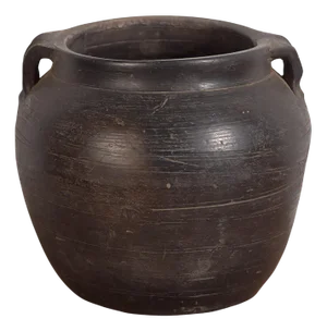 Small Dark Colored Ceramic Vase, 1900s