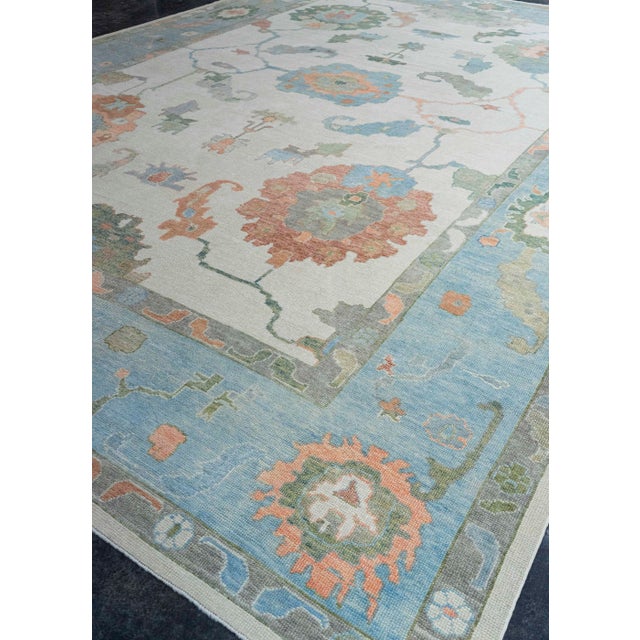 Blue Turkish Oushak Rug 12'11" x 18'3" #20403 For Sale - Image 8 of 8