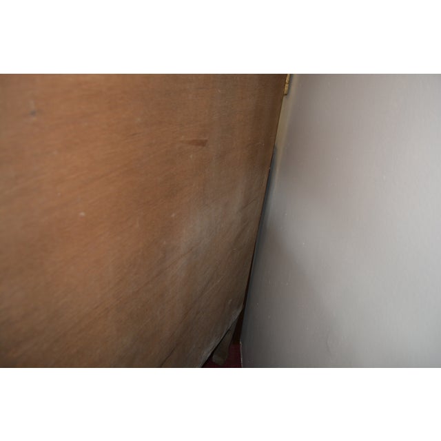 Antique Empire Oak Curved Bowfront Glass Curio Display Cabinet Paw Feet & Carved Lions For Sale - Image 17 of 18