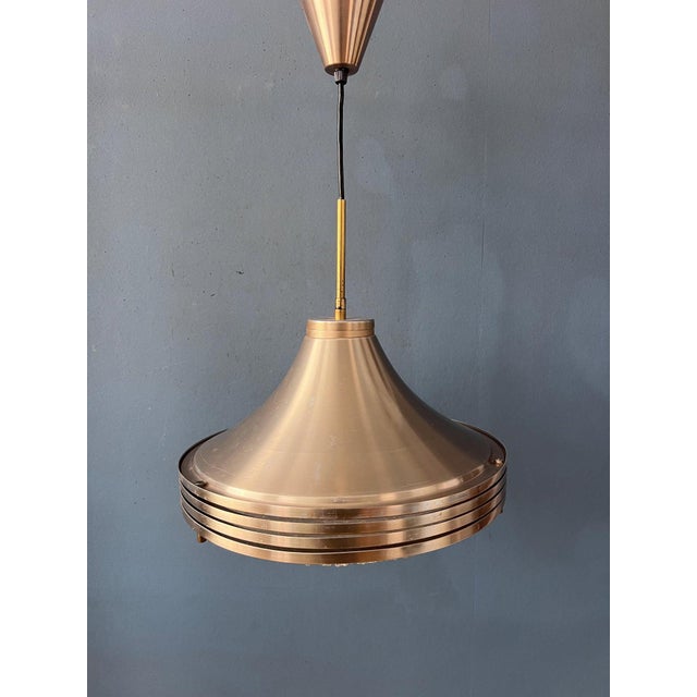 Metal Mid-Century Brushed Aluminium Crystal Glass Pendant Light For Sale - Image 7 of 13