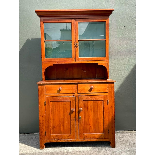 Vintage Primitive Pine Hutch For Sale - Image 9 of 12
