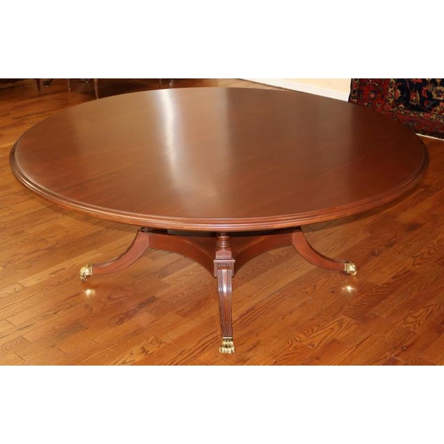 Brown Harden Mahogany Regency Style Round Dining Table & 8 Chairs For Sale - Image 8 of 16