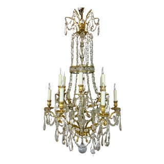 Signed E. F. Caldwell Gilt Bronze and Crystal Louis XVI Style Chandelier For Sale