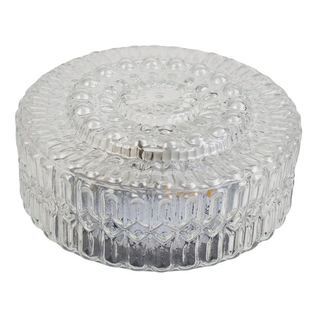 Vintage Flush Mount in Glass, 1970s For Sale