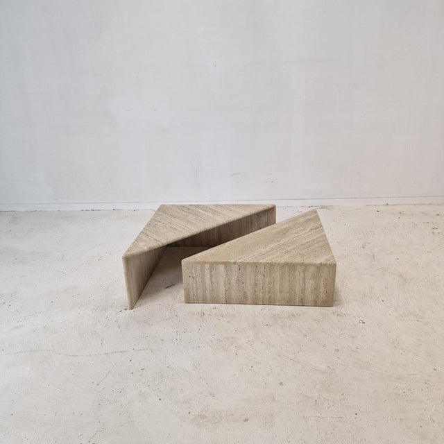 Italian Rectangular Coffee Table in Travertine, 1980s, Set of 2 For Sale - Image 15 of 18
