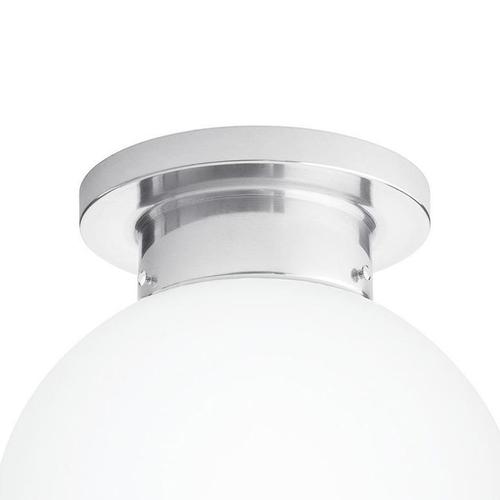 Arts and Crafts Aluminum and Glass Globe Ceiling Lamp For Sale - Image 3 of 7