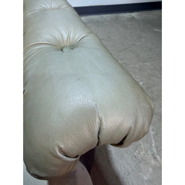 1970s Mid Century Chrome Flat Bar Tufted Chair For Sale - Image 9 of 12