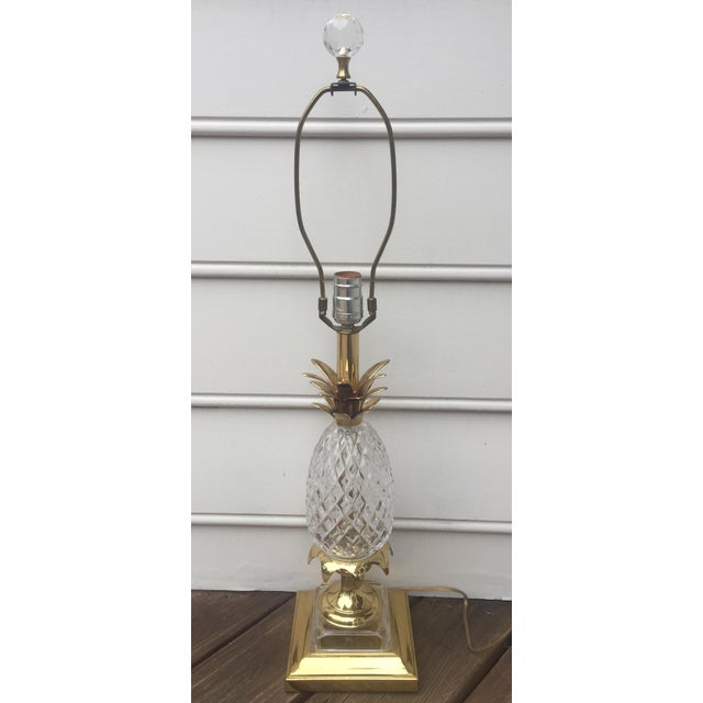 Quoizel Brass & Crystal Pineapple Lamp Chairish