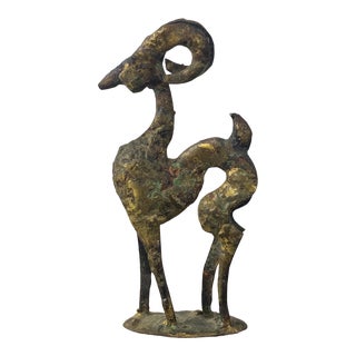Beill Lett Brutalist Bronze Ram Sculpture For Sale