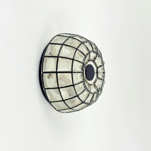 Mid-Century Modern Mid-Century Modern Glass Flush Mount from Limburg, Germany, 1970s For Sale - Image 3 of 10