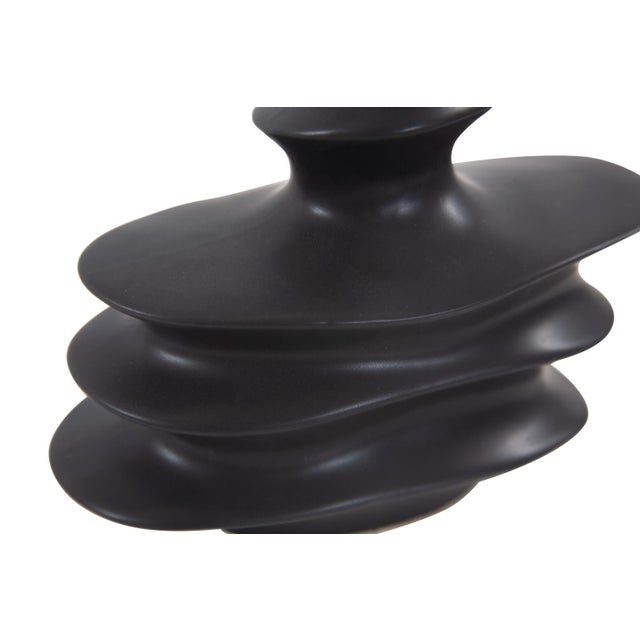 Black Cairn Abstract Vase- Short For Sale - Image 8 of 11