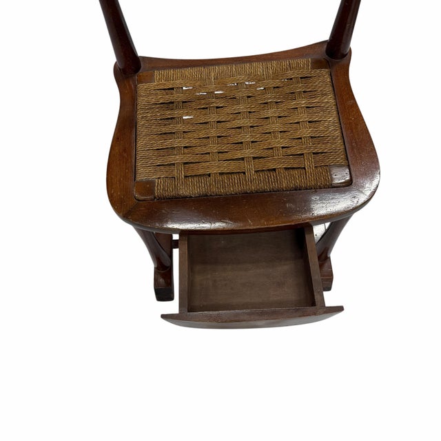 Wood Mid Century Men’s Mahogany “Spqr” Clothing Valet, Seat and Drawer. No For Sale - Image 7 of 9