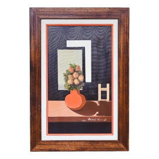 Marcello Boboli, Orange Vase, 1976, Oil on Canvas, Framed For Sale