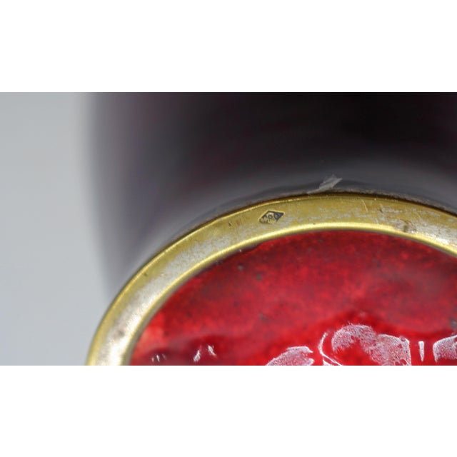 Mid 20th Century Mid-20th Century Japanese Signed Yamamoto Ginbari Cloisonne Vase For Sale - Image 5 of 6